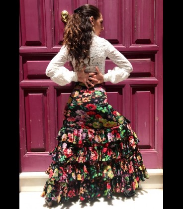 Profesional Flamenco Skirt amanecer flower