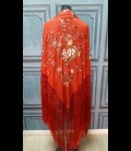 Professional flamenco dancing shawl in color coral