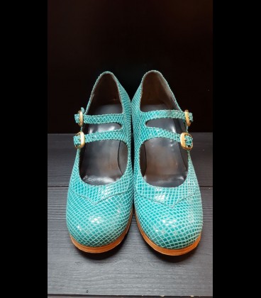 Zapatos Luna Flamenca Azul Aguamarina