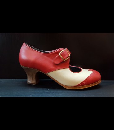 Zapatos Luna Flamenca Beige/Rojo