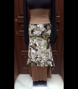 Falda Guajira estampada/marron