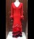 Vestido de flamenco Amanecer rojo volantes variados