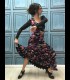 Flamenco dress black with flower pattern