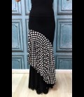 Flamenco skirt Luna Doblada black with white polka dots