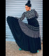 Profesional flamenco skirt Sevillana black and white