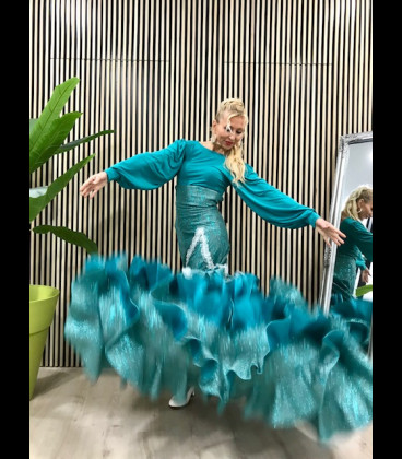 Unica Bata de cola professional azul-turquesa Sirena