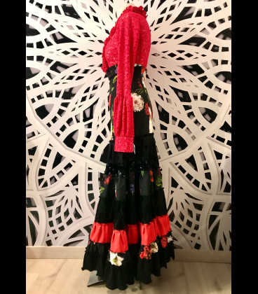 Falda flamenca profesional modelo Sevilla flores