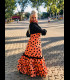Falda de flamenco profesional modelo Carmensol naranja