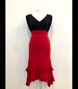 Flamenco skirt Doble Volante red