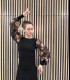 Flamenco top Claudia black with gasa