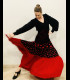 Profesional flamenco skirt Sevillanita black and red